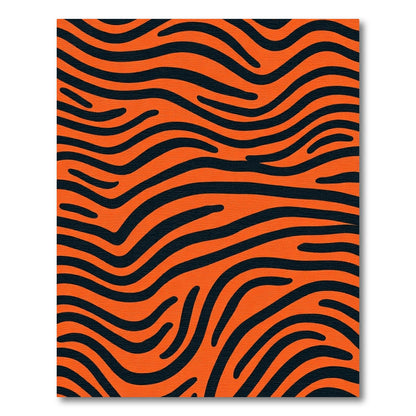 Vibrant Orange Black Animal Print Rug