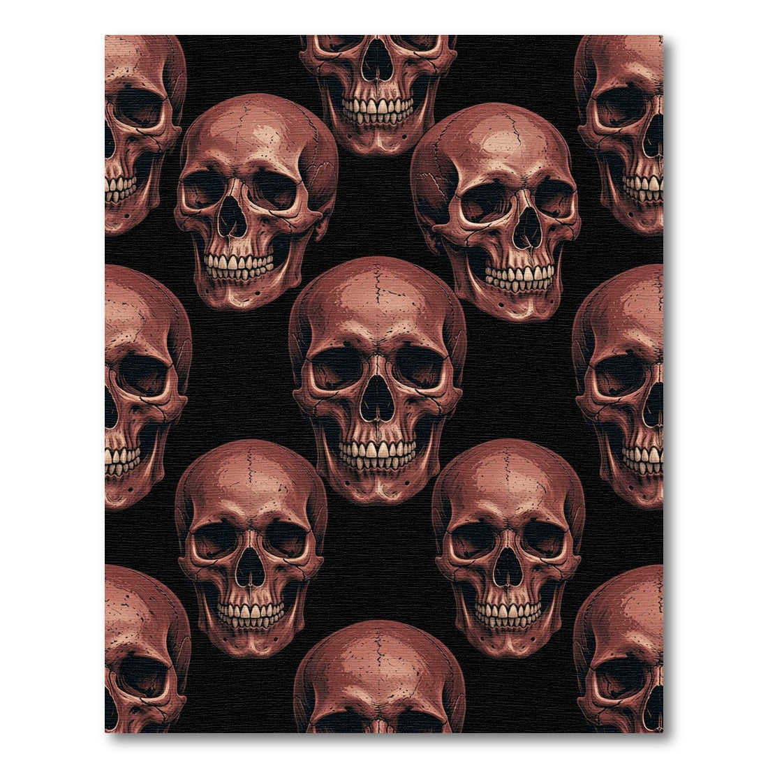 Gothic Terracotta Skull Repeating Art Rug