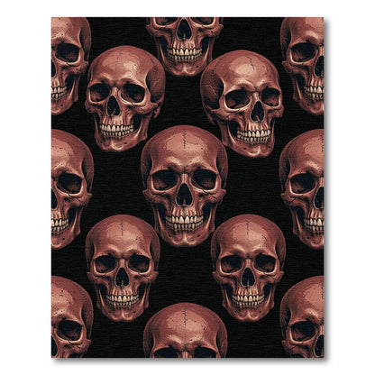 Gothic Terracotta Skull Repeating Art Rug