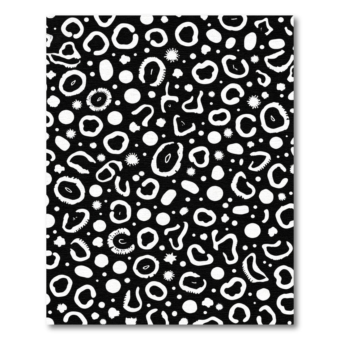 Black White Spotted Organic Abstract Rug