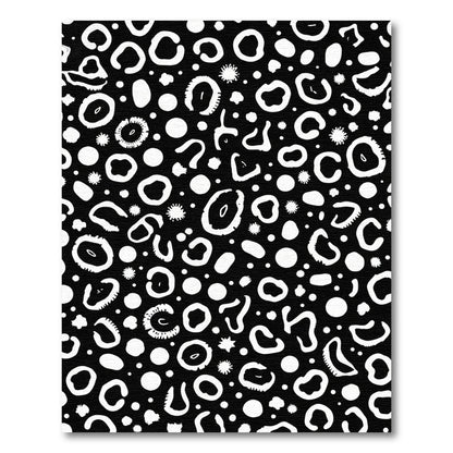Black White Spotted Organic Abstract Rug