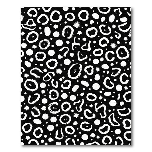 Black White Spotted Organic Abstract Rug