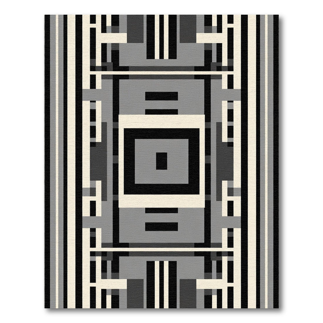 Monochromatic Geometric Modern Square Rug