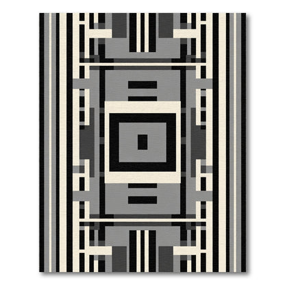 Monochromatic Geometric Modern Square Rug