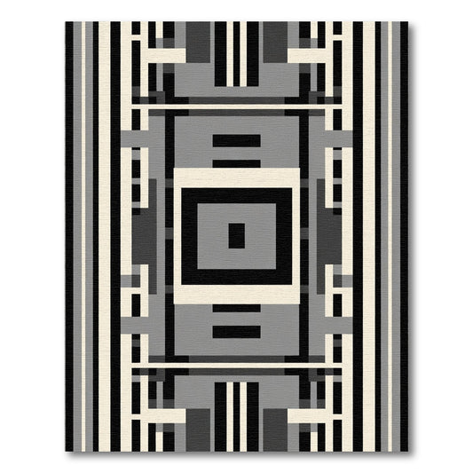 Monochromatic Geometric Modern Square Rug
