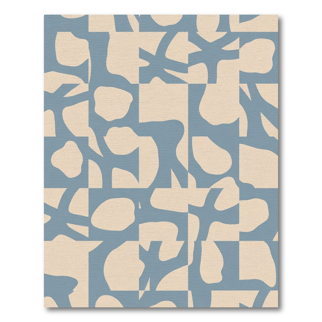 Abstract Blue Organic Shapes Rug