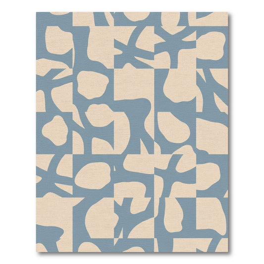 Abstract Blue Organic Shapes Rug