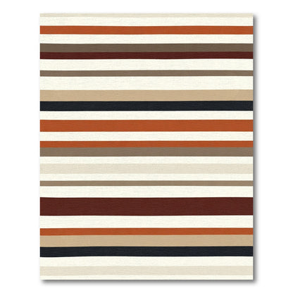 Rustic Earth Tones Wide Stripe Rug