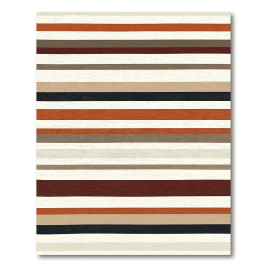 Rustic Earth Tones Wide Stripe Rug