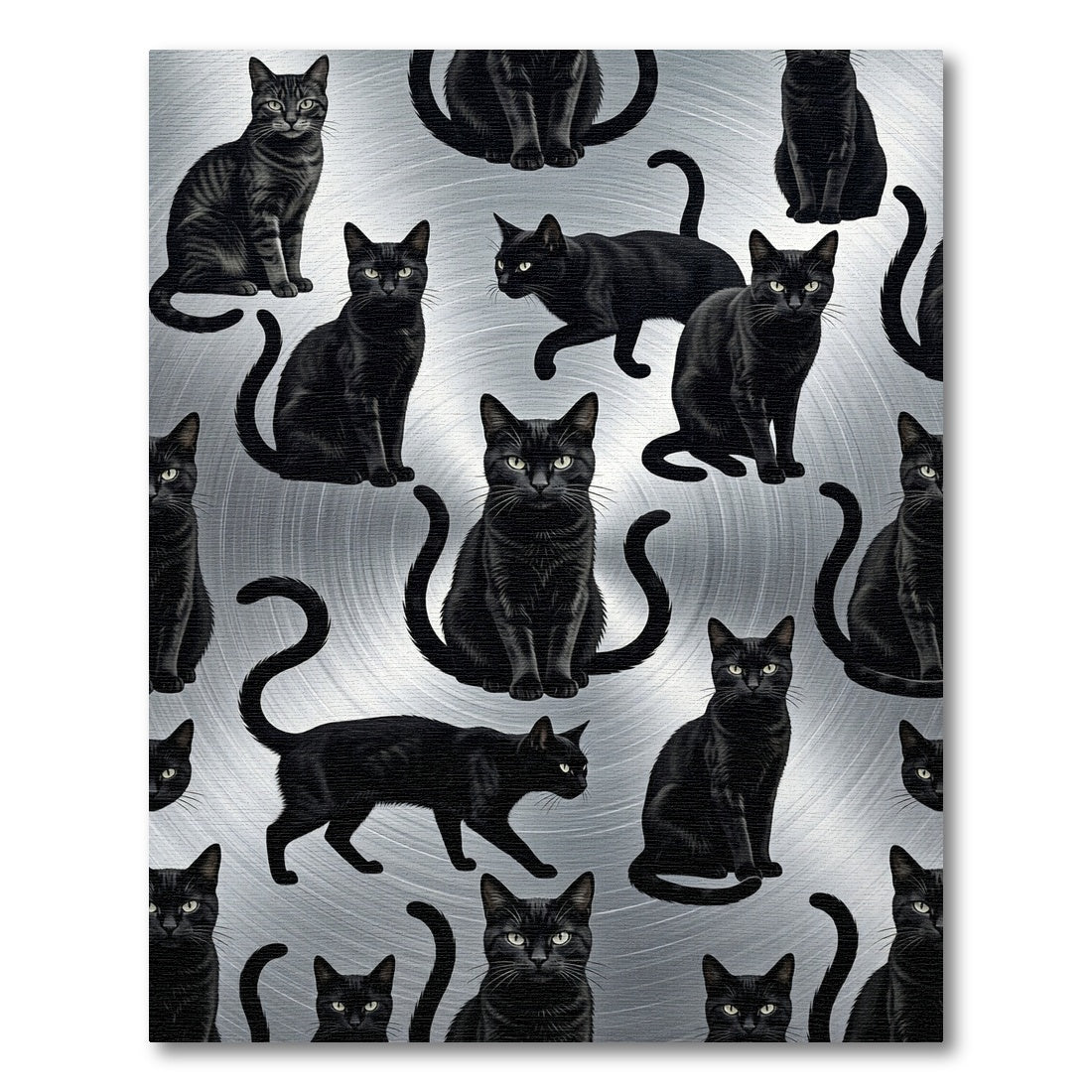 Black Cat Collage Realistic Portrait Rug