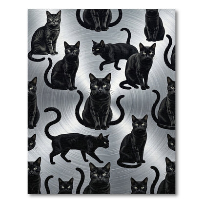 Black Cat Collage Realistic Portrait Rug