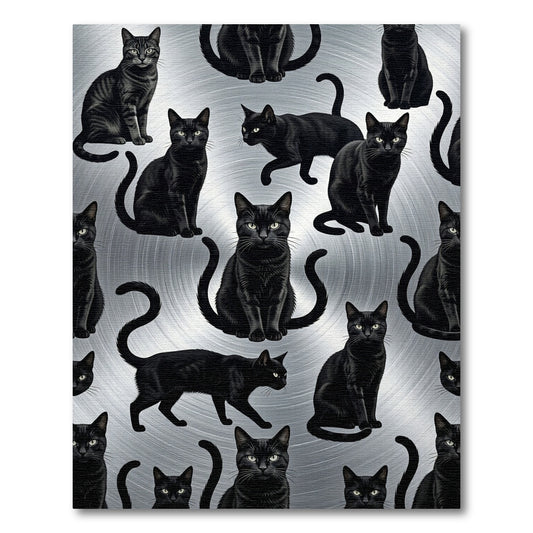 Black Cat Collage Realistic Portrait Rug
