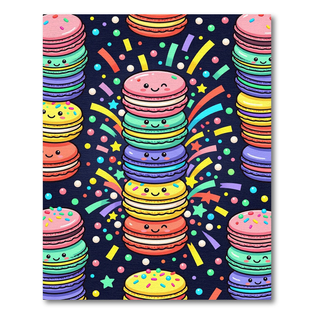 Cheerful Pastel Macaron Confetti Celebration Rug