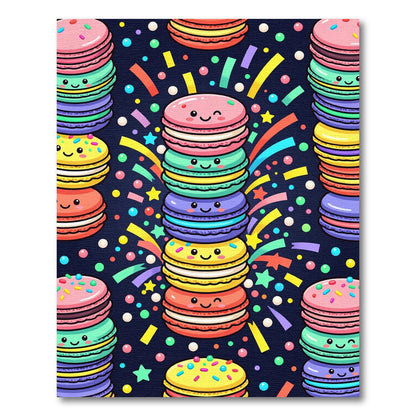 Cheerful Pastel Macaron Confetti Celebration Rug