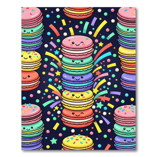 Cheerful Pastel Macaron Confetti Celebration Rug