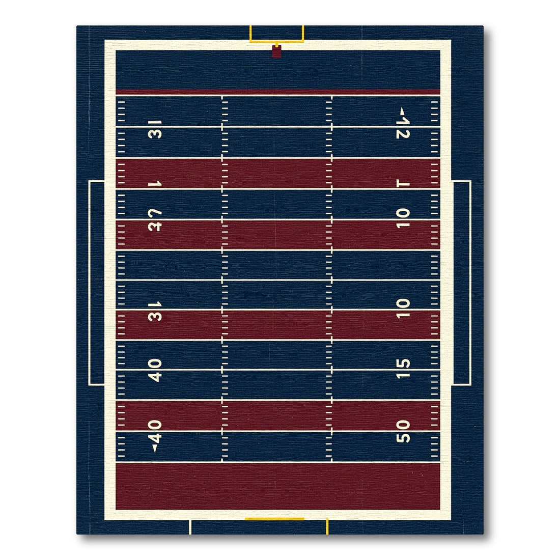 Naval and Crimson Gridiron Field Rug