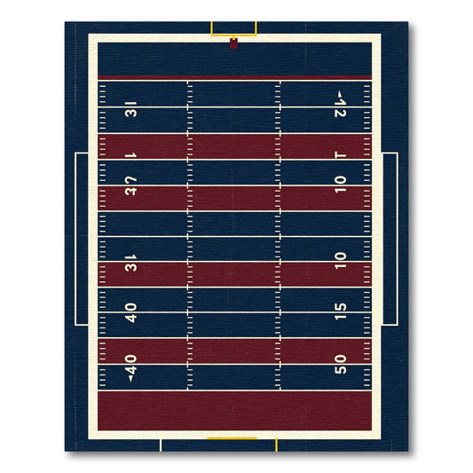 Naval and Crimson Gridiron Field Rug