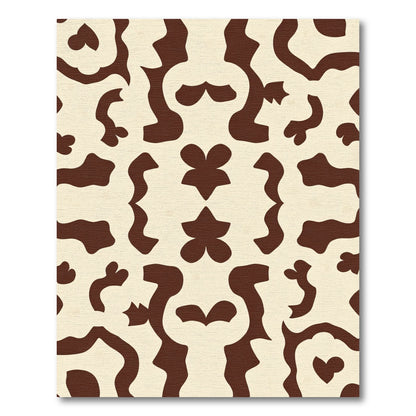 Cream Brown Abstract Organic Shapes Rug