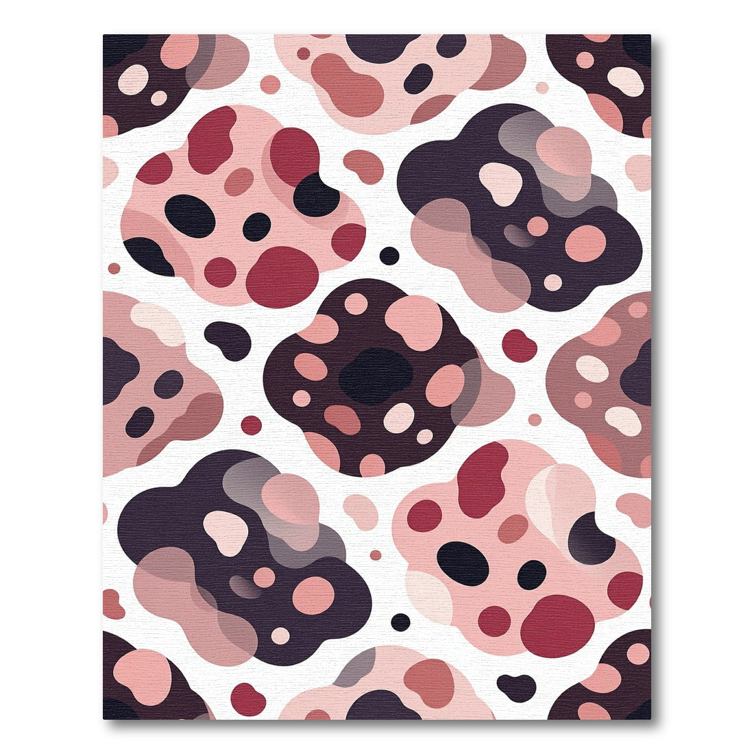 Abstract Blush and Plum Organic Shapes Rug