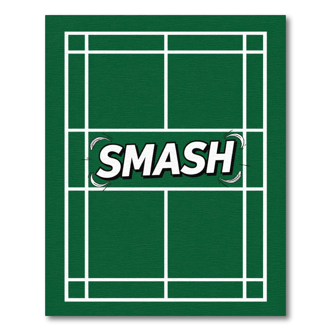 Green Badminton Smash Court Rug