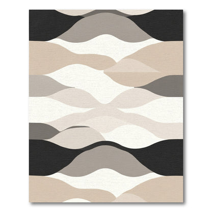Neutral Tones Abstract Wave Forms Rug