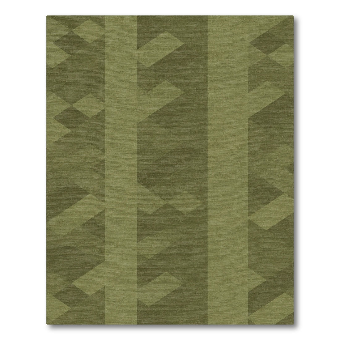 Olive Geometric Abstraction Rug