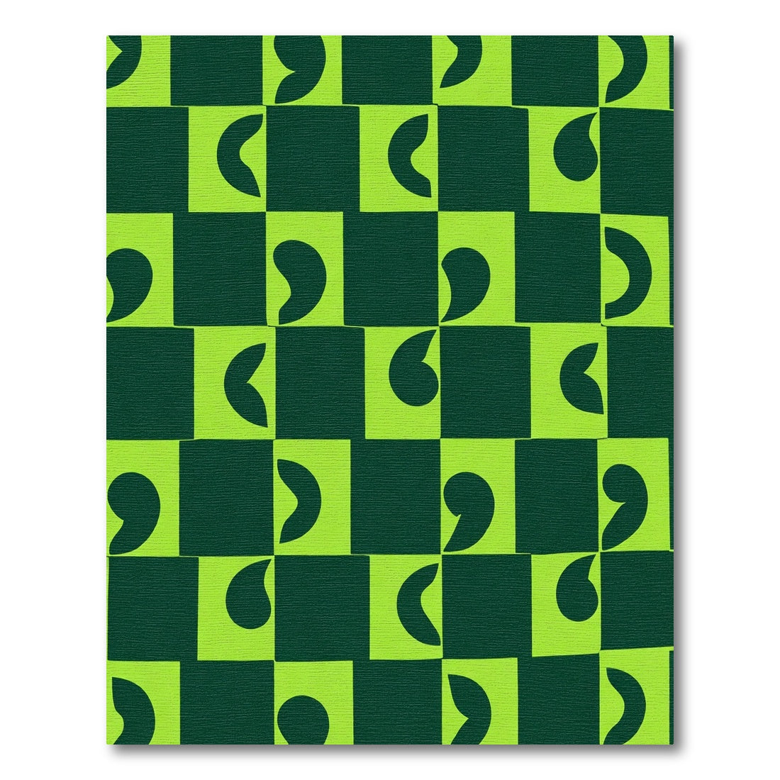 Lime Green Checkerboard Abstract Swirl Rug