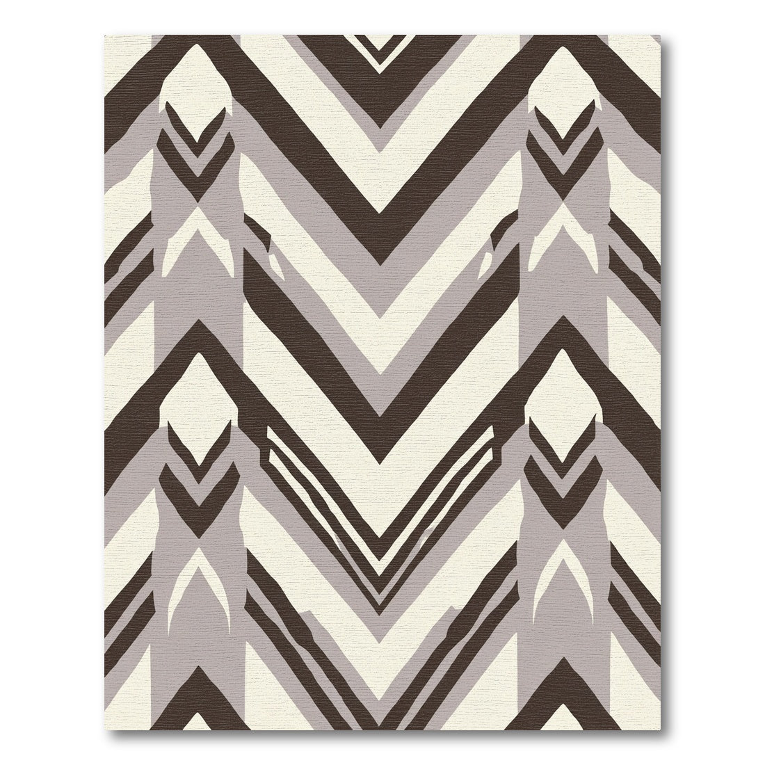 Modern Brown Geometric Chevron Rug