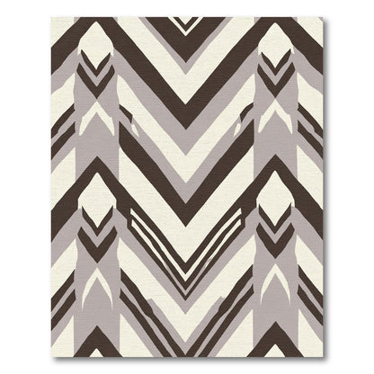 Modern Brown Geometric Chevron Rug