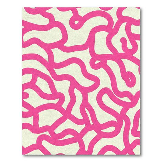 Hot Pink Organic Vine Abstract Rug