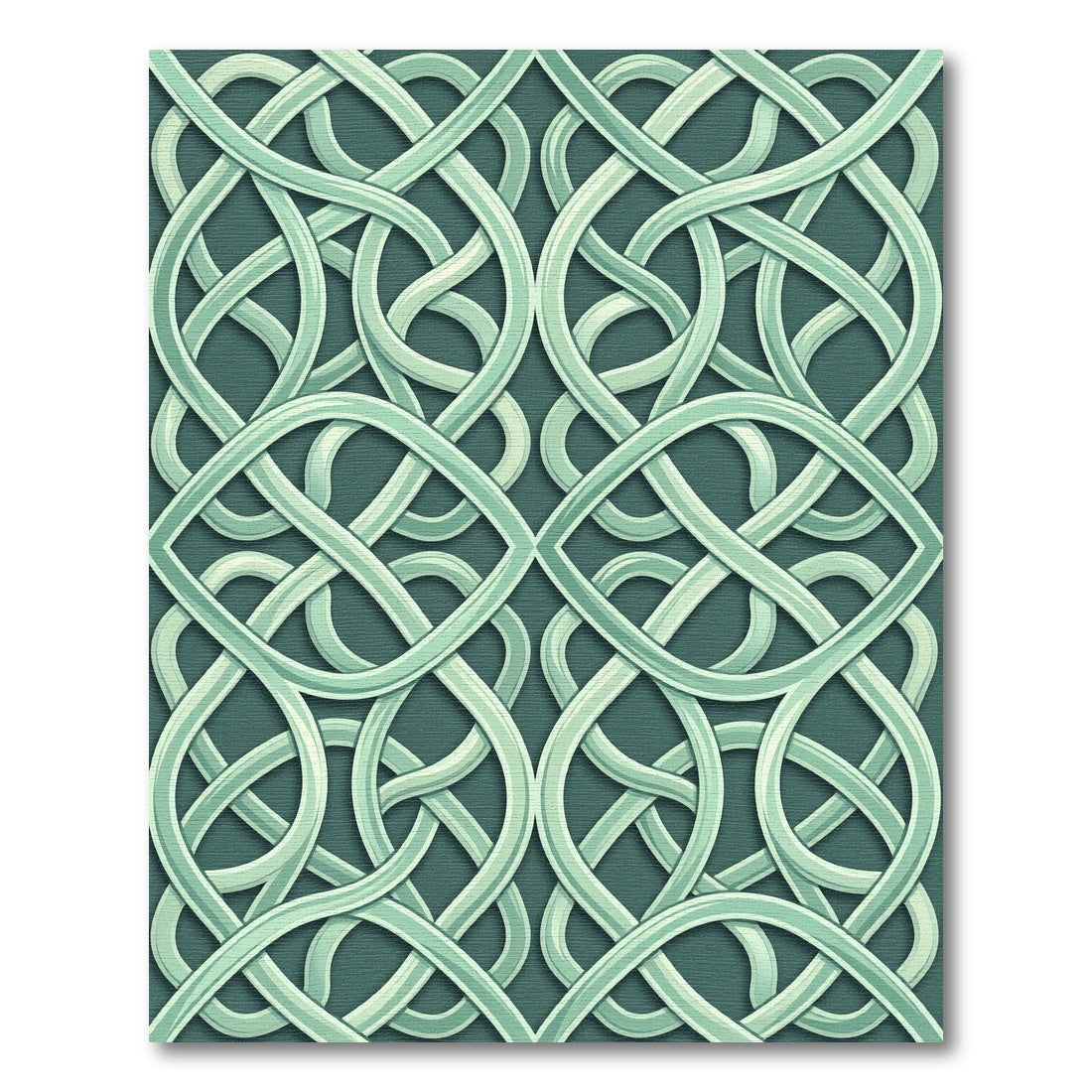 Ethereal Sage Interlocking Celtic Knot Rug