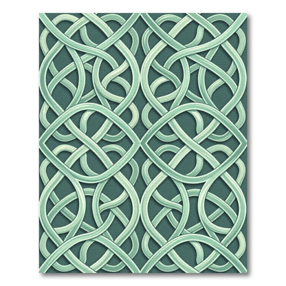 Ethereal Sage Interlocking Celtic Knot Rug