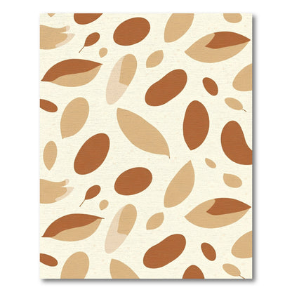 Brown Beige Leaf Abstract Arrangement Rug