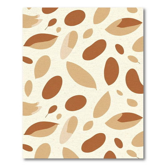 Brown Beige Leaf Abstract Arrangement Rug