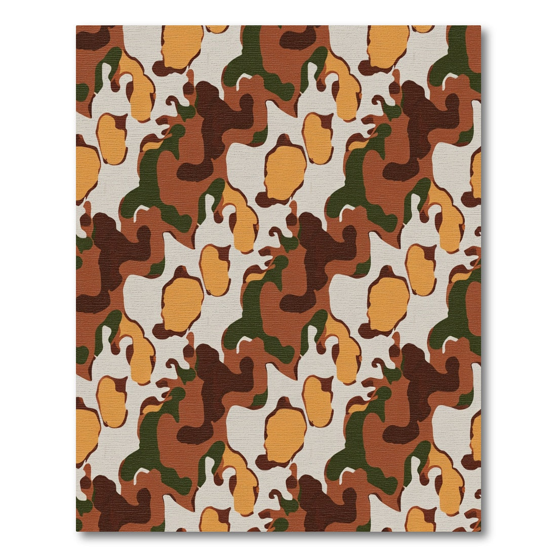 Earthy Tone Abstract Camouflage Shapes Rug
