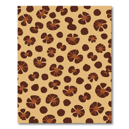 Caramel Brown Floral Abstract Rug