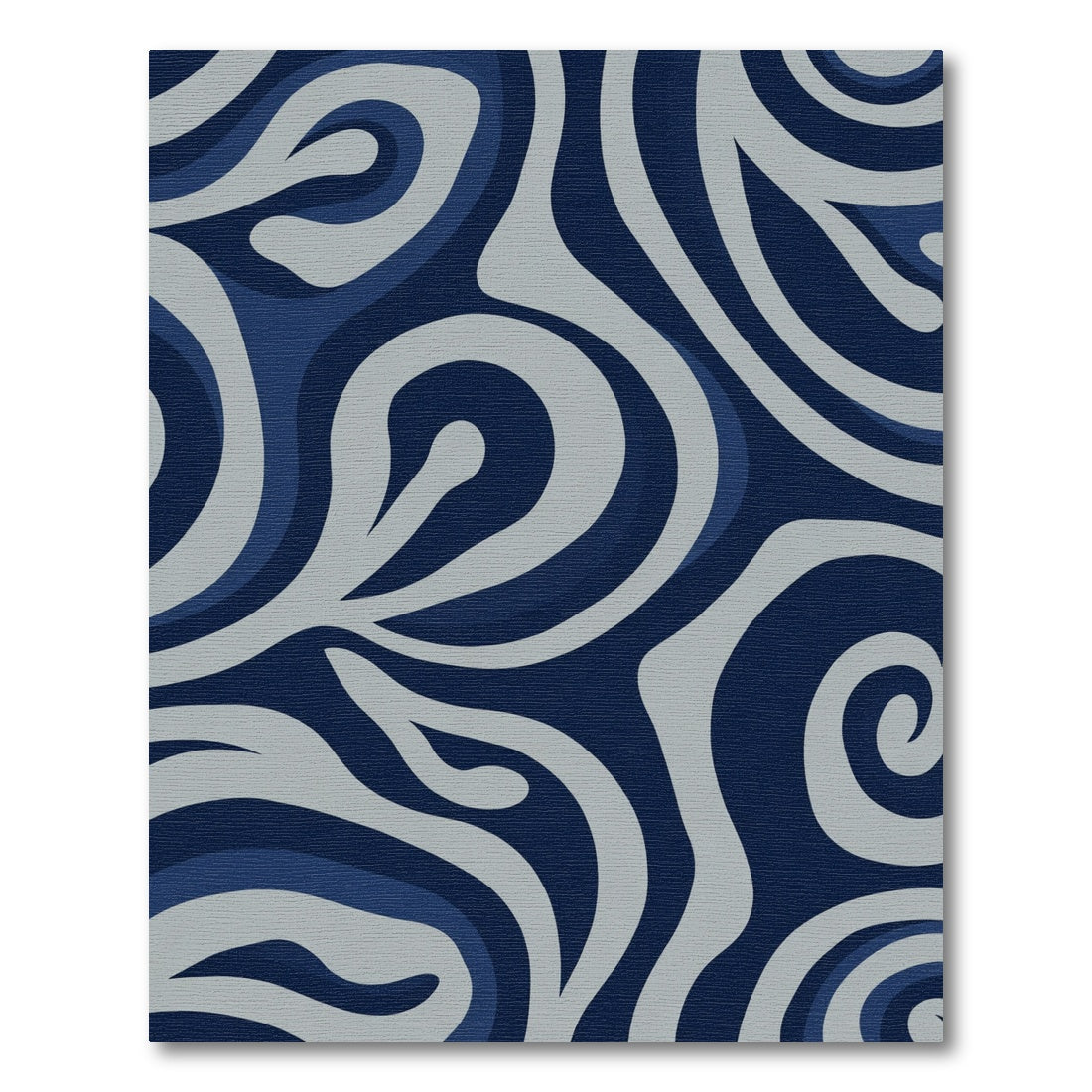 Deep Blue Swirl Organic Flow Rug