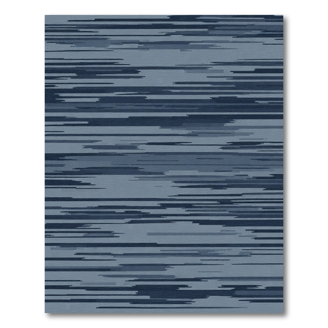 Horizontal Blue Camouflage Lines Rug
