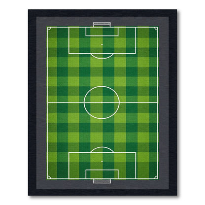 Grass Green Checkered Soccer Field Pitch Rug