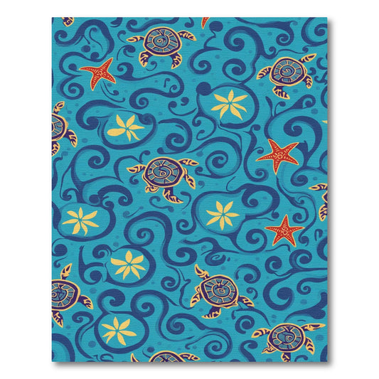 Oceanic Turtles And Starfish Rug