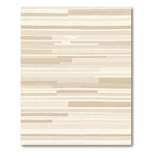 Neutral Horizontal Wood Grain Stripe Rug