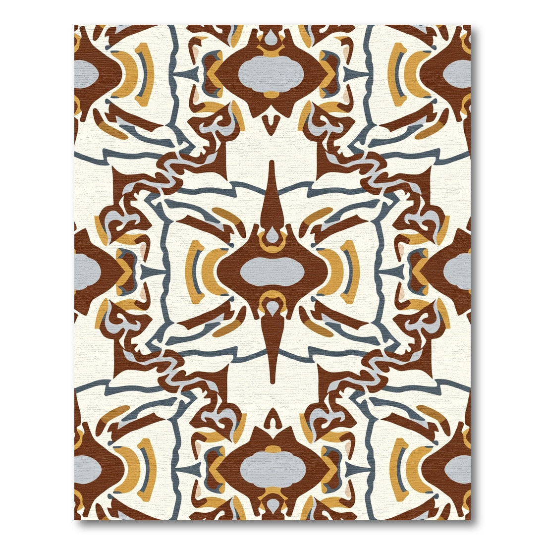 Earthy Abstract Symmetry Terracotta Gold Rug