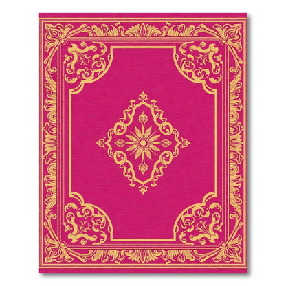 Vibrant Gold Floral Frame Rug