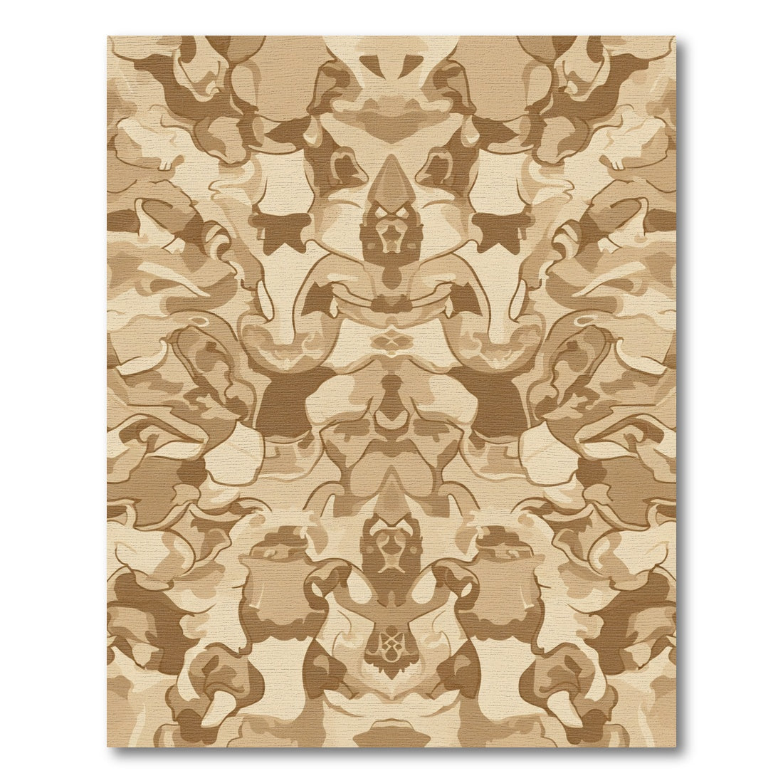Neutral Earthy Abstract Swirl Rug
