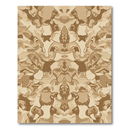 Neutral Earthy Abstract Swirl Rug