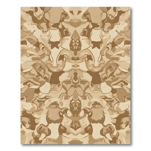 Neutral Earthy Abstract Swirl Rug