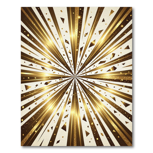 Radiant Gold Starburst Geometric Rug