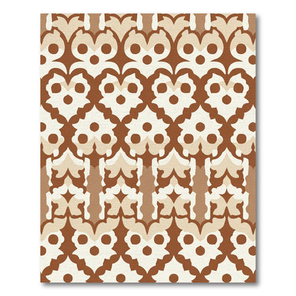 Chic Brown Cream Stylized Floral Rug
