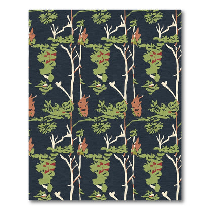 Forest Woodland Tree And Foliage Design Rug