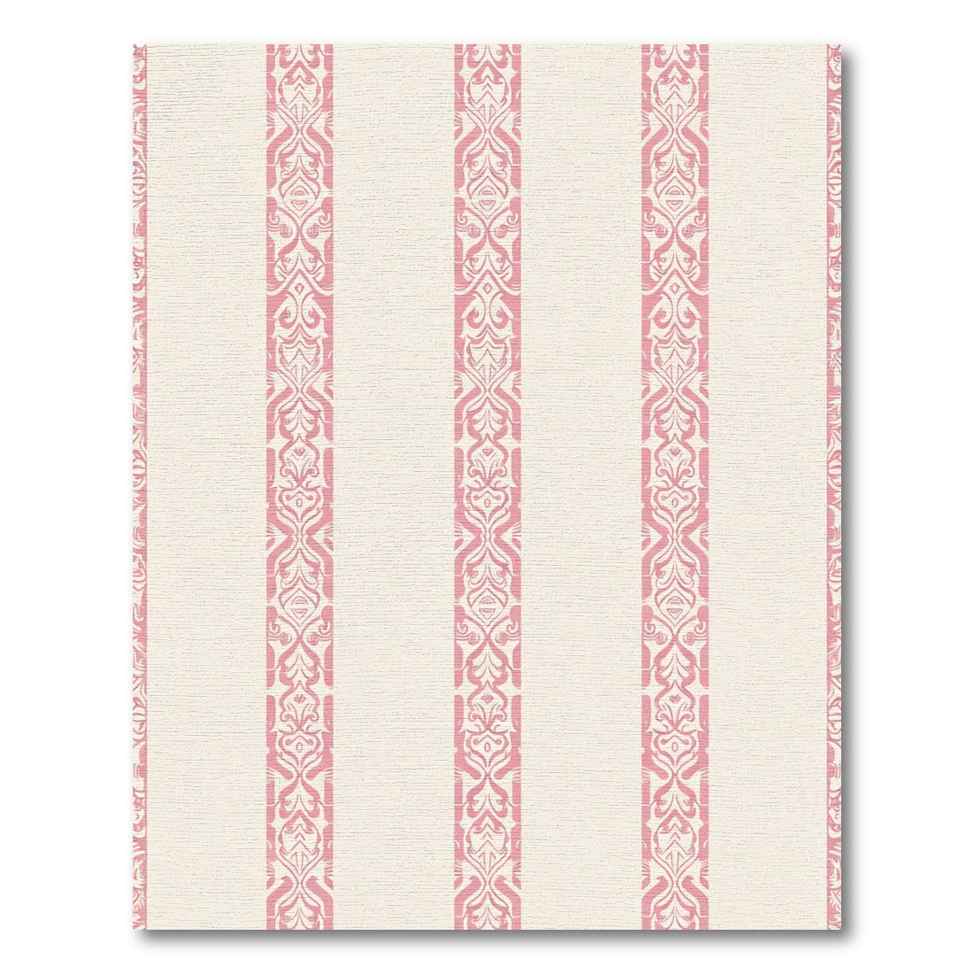 Cream Pink Scroll Stripe Rug